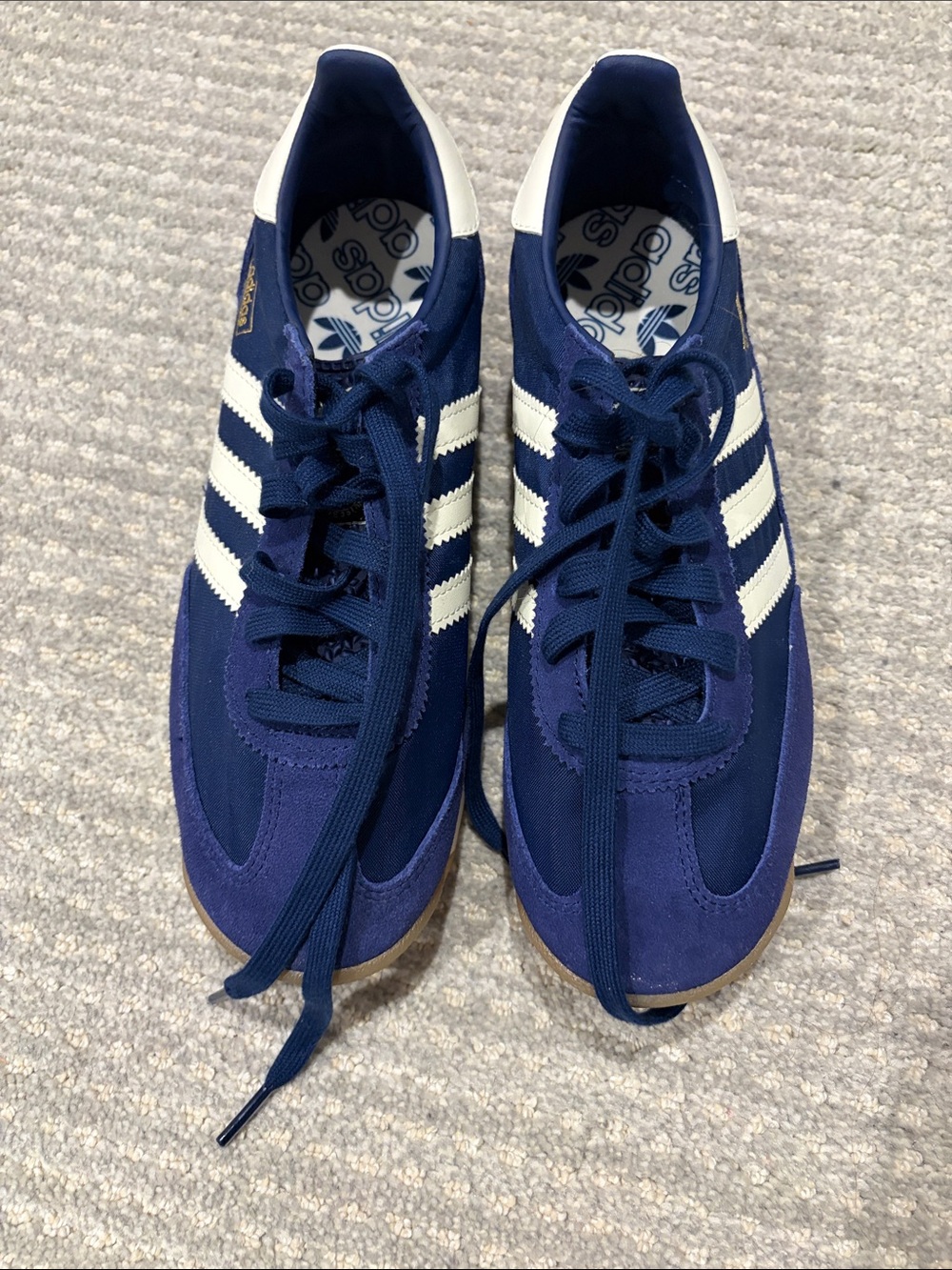 Unisex adidas Navy and White Retro Low-Top Sneakers SL 72